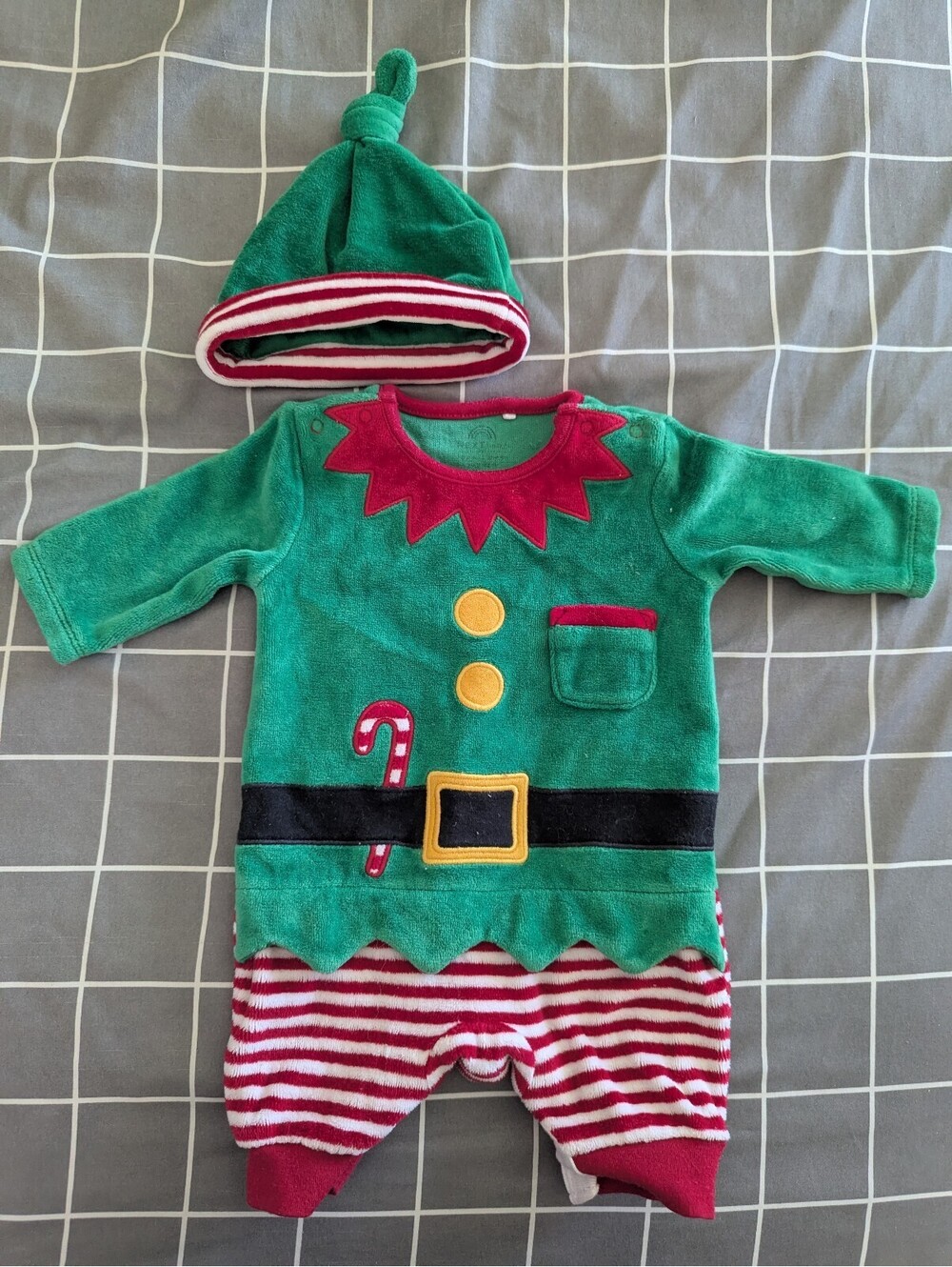 Next Newborn elf hat and romper outfit
